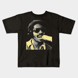 Singer Stevie Wonder Grey Kids T-Shirt